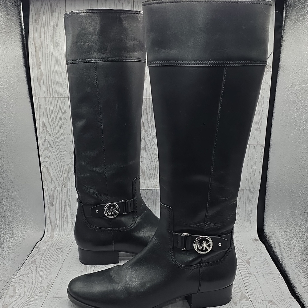 MICHAEL Michael Kors Harland black leather‎ riding boots